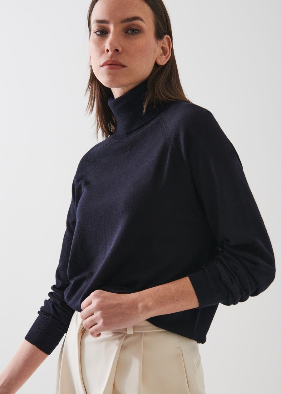 Women Patrick Assaraf | Superfine Merino Boyfriend Turtleneck * Knitboutiqu