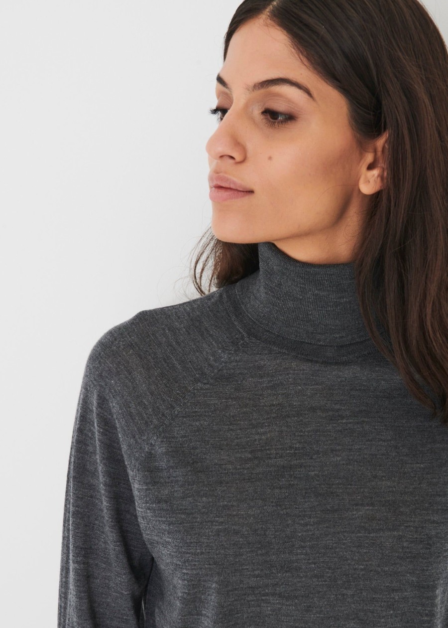 Women Patrick Assaraf | Superfine Merino Boyfriend Turtleneck * Knitboutiqu